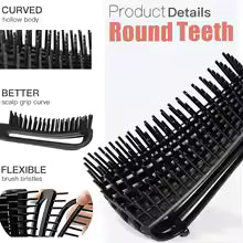 5 Pcs Detangling Brush Set，Curly, Wet/Dry, Black Hair, Flex Detangling Brush set for Hair Style and Cuting, Easy Clean in Daily
